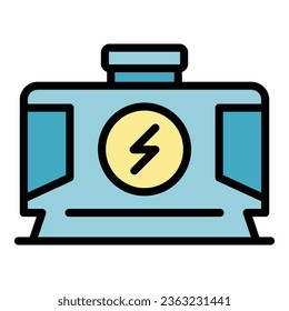 Service generator icon outline vector. Power engine. Gas portable machine color flat