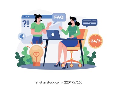 Service guide answers customer FAQ.