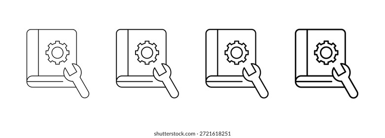 Conjunto de Vectores de iconos de guía de servicio en diferentes estilos de línea de trazo