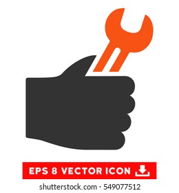 Service Hand EPS vector pictogram. Illustration style is flat iconic bicolor orange and gray symbol on white background.