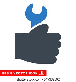 Service Hand EPS vector pictograph. Illustration style is flat iconic bicolor smooth blue symbol on white background.