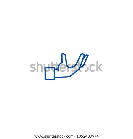 Service hand support line icon concept. Service hand support flat  vector symbol, sign, outline illustration.
