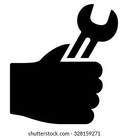 Service Hand vector icon. Style is flat symbol, black color, rounded angles, white background.