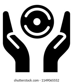 
Service hands surrounding a circle to give massage logo icon 
