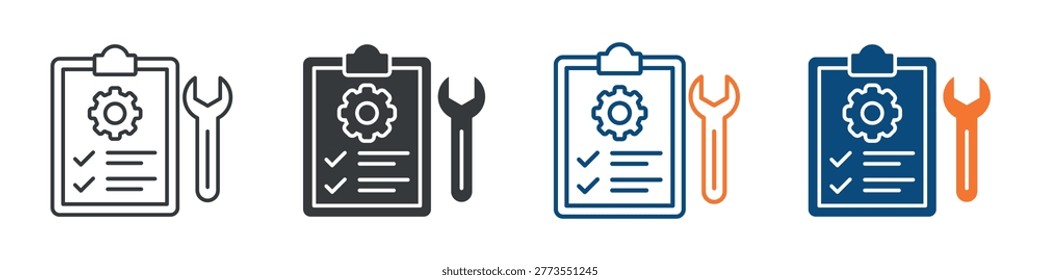 Service History Icon Set Multiple Style Collection