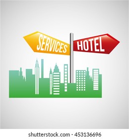 service hotel location isolated, vector illustration eps10