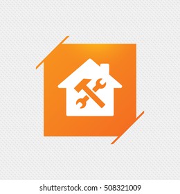 Service house. Repair tool icon. Service symbol.