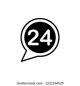 service icon : 24 and bubble speech