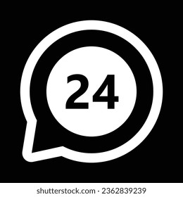 service icon : 24 and bubble speechr
