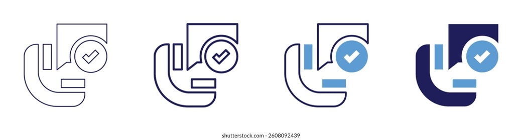 Service feedback​ icon in 4 different styles. Thin Line, Line, Bold Line, Duotone. Duotone style. Editable stroke.