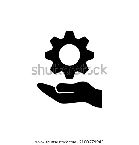 Service Icon in black flat glyph, filled style isolated on white background