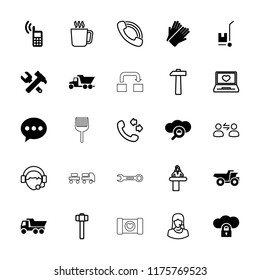 Service icon. collection of 25 service filled and outline icons such as chat, search cloud, cloud protection, mug, airport desk. editable service icons for web and mobile.
