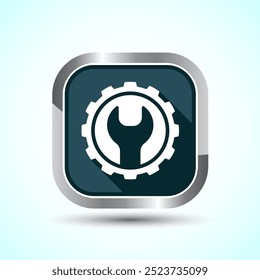 Service Icon Design Illustration, Maintenance Tools Icon For Apps and Websites, Gray Shadow Button Design