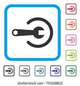 Service icon. Flat gray pictogram symbol in a light blue rounded square. Black, gray, green, blue, red, orange color variants of Service vector. Designed for web and application UI.