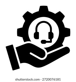 Ilustración vectorial de diseño de glifo de icono de servicio