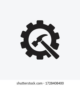 icono de servicio, vector de diseño de icono martillo para uso múltiple 