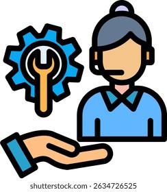 Service Icon Lineal Color Vector Illustration