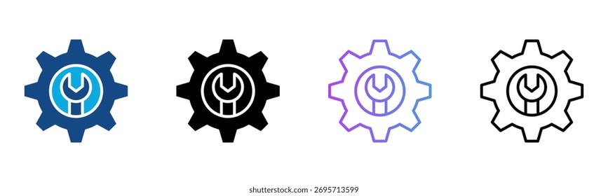 Service Icon Multiple Style Vector Illustration
