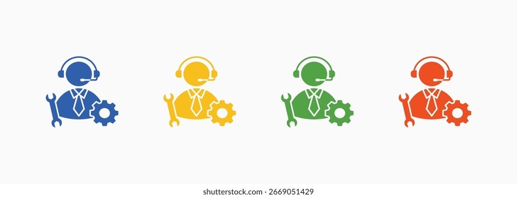 Conjunto de ícones de serviço Conjunto de cores Coleção de vários estilos
