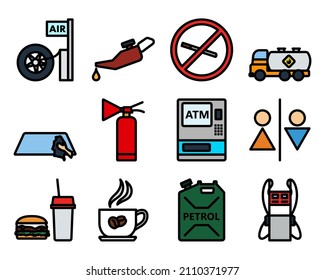 Service Icon Set. Editable Bold Outline With Color Fill Design. Vector Illustration.