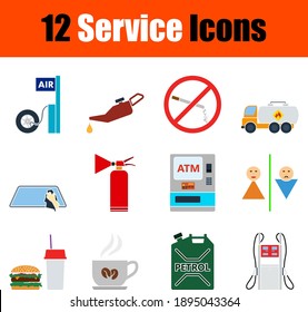 Service Icon Set. Flat Design. Fully editable vector illustration. Text expanded.