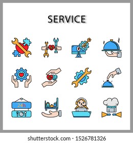 Service icon set isolated on white background for web design 