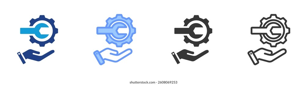 Service icon set multiple style collection