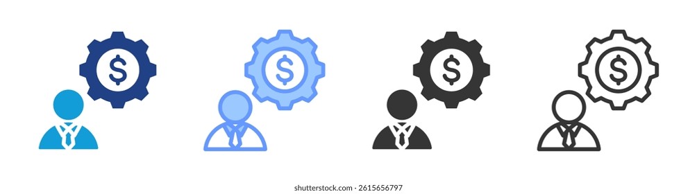 Service icon set multiple style collection