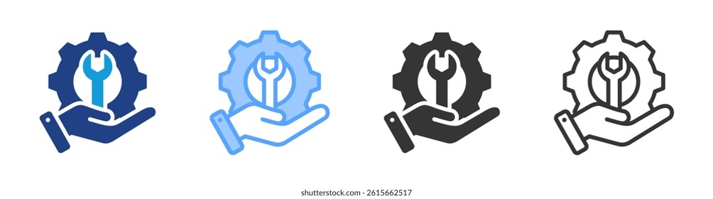 Service icon set multiple style collection