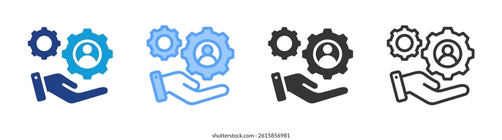 Service icon set multiple style collection
