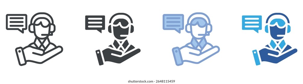 Service icon set multiple style collection