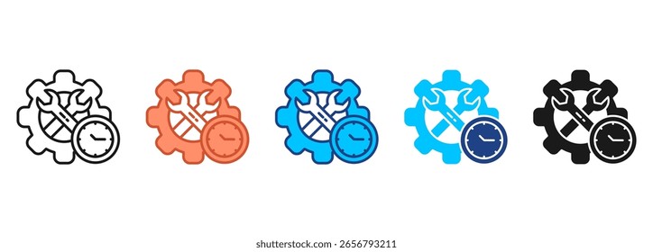 Conjunto de iconos de servicio Colección de estilos múltiples