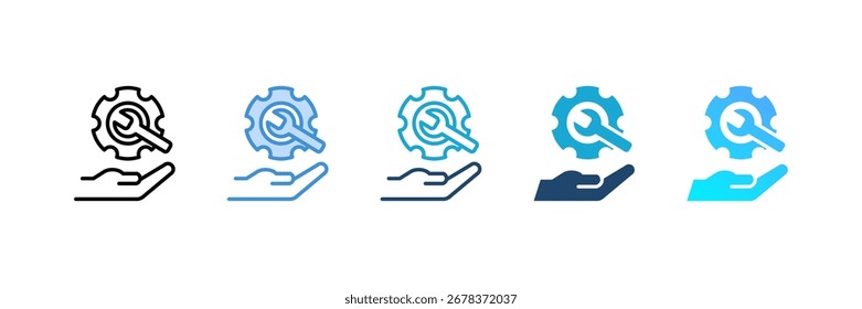 Ícone de serviço definir coleção de vários estilos