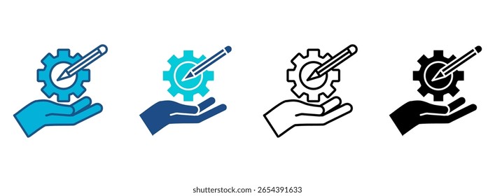 Conjunto De Iconos De Servicio Con Múltiples Estilos. Ilustración vectorial
