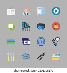 service icon set. vector set about telephone, taxi, cutlery and shutter icons set.