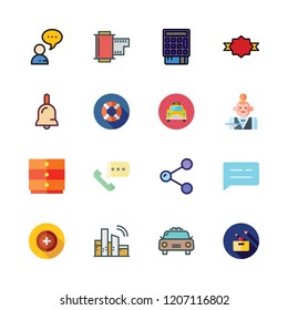 service icon set. vector set about negative, point of service, share and chat icons set.