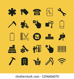 service icon set with wrench, minus and hand and hammer vector illustration