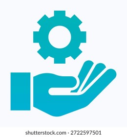 Service Icon, Service Settings Support Isolated Gradient Solid Style Icon.
