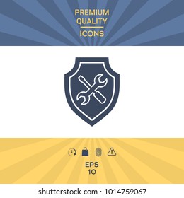 Service icon - shield with screwdriver and wrench