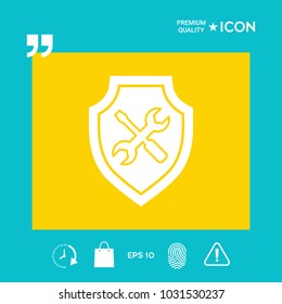 Service icon - shield with screwdriver and wrench