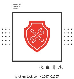 Service icon - shield with screwdriver and wrench
