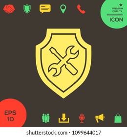 Service icon - shield with screwdriver and wrench
