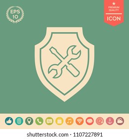 Service icon - shield with screwdriver and wrench