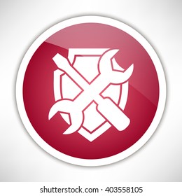 Service icon - shield with screwdriver and wrench