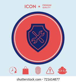 Service icon - shield with screwdriver and wrench