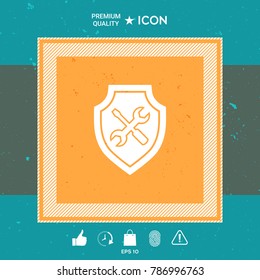Service icon - shield with screwdriver and wrench