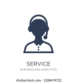 Service icon. Trendy flat vector Service icon on white background from Business and analytics collection, vector illustration can be use for web and mobile, eps10