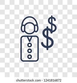 Service icon. Trendy linear Service logo concept on transparent background from Business and analytics collection