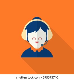 Service icon, Vector flat long shadow design. Shipping and logisticst concept.