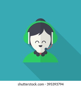 Service icon, Vector flat long shadow design. Shipping and logisticst concept.